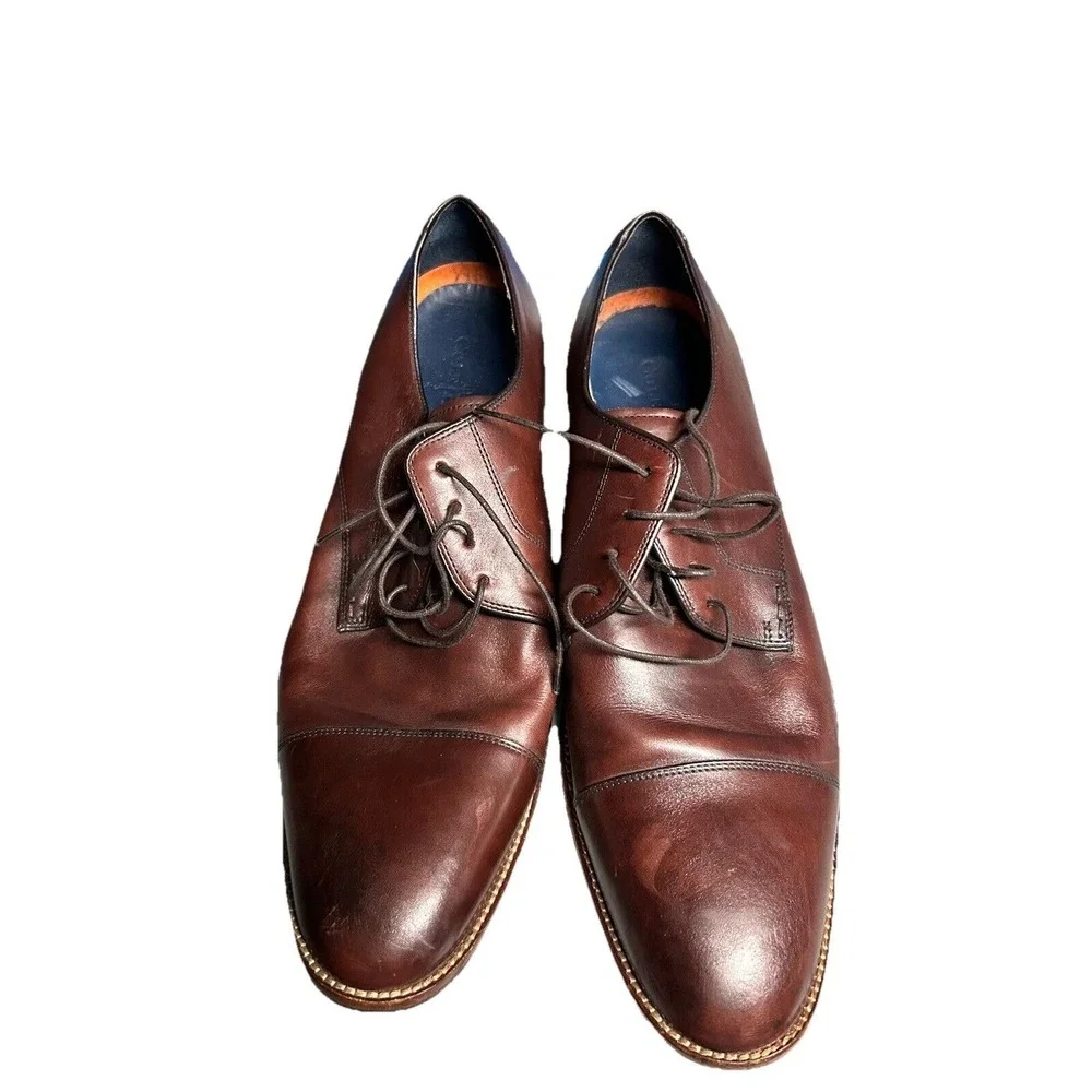 Cole Haan Mens British Tan Leather Cap Toe Oxford Derby Dress Shoes Brown